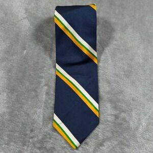 Vintage Yves Saint Laurent Tie Mens 54.5x3.5 Blue Yellow Stripes Neckwear Luxury